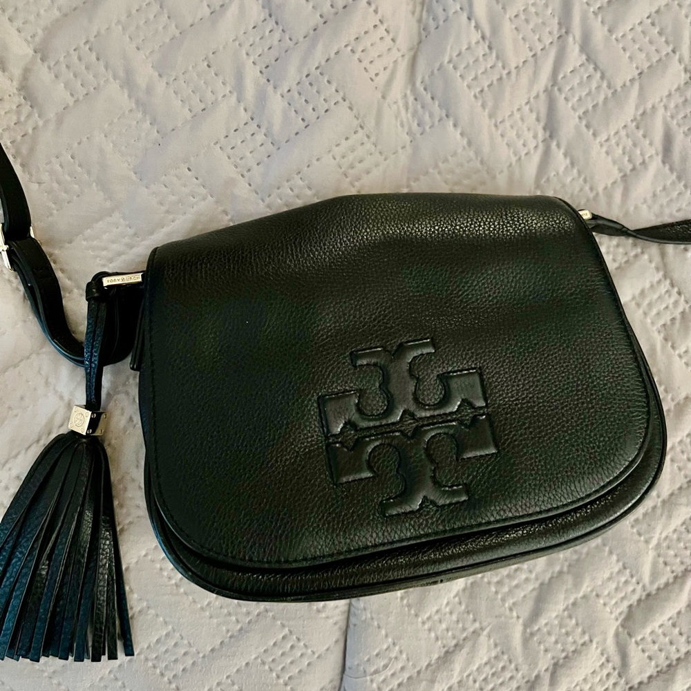 Tory Burch Black Crossbody Bag with Tassel